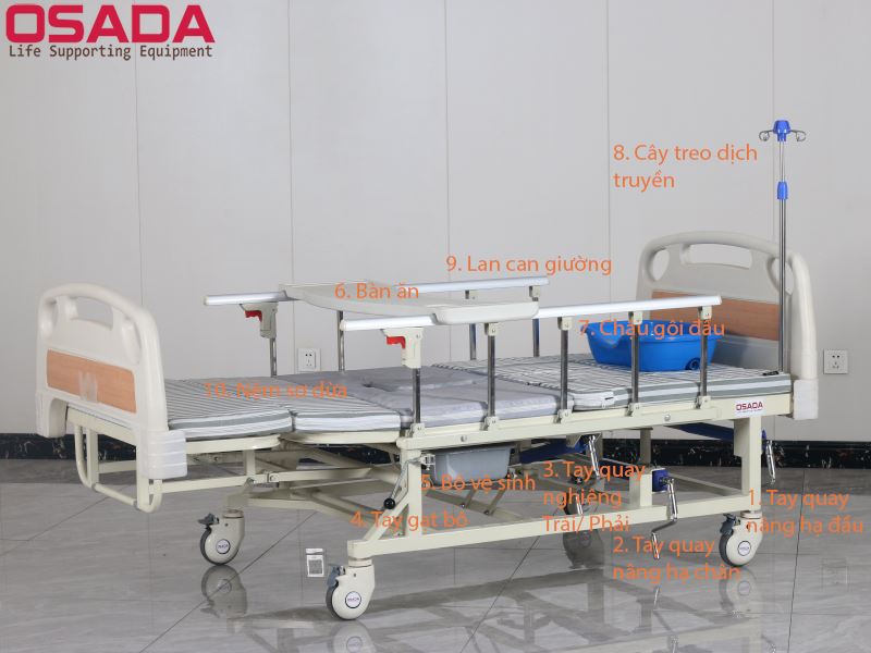 giường y tế 4 tay quay đa năng