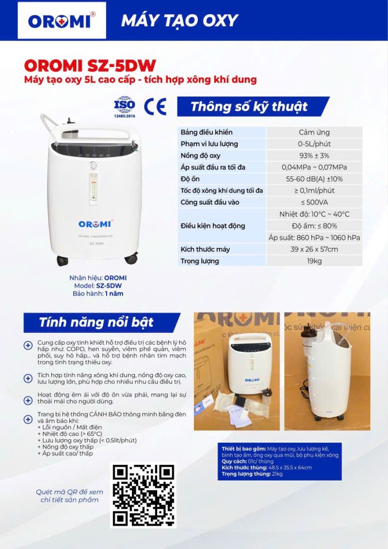 m&aacute;y tạo oxy cao cấp oromi SZ-5DW