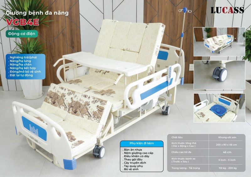 Giường bệnh nh&acirc;n tại nh&agrave; lucass VGB4