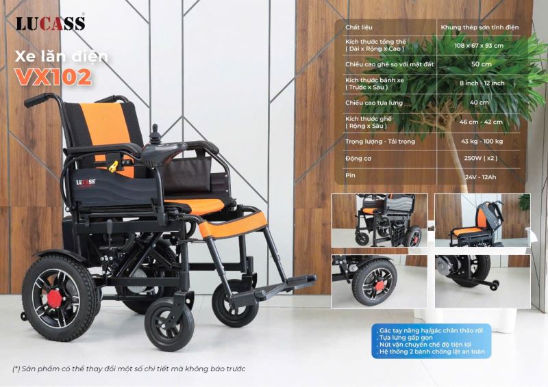 Xe lăn điện Lucass VX102 Ch&iacute;nh h&atilde;ng 
