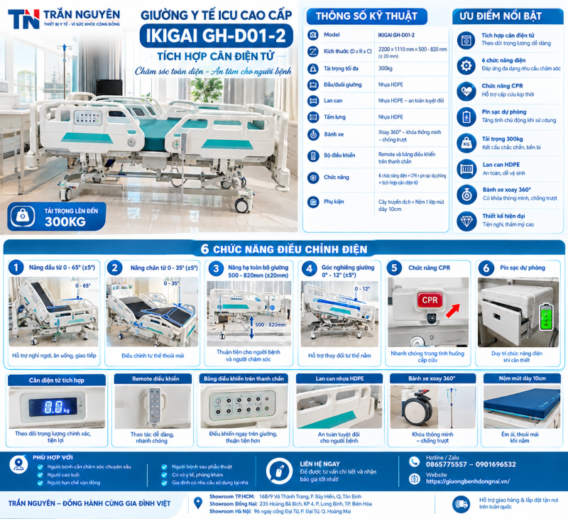 Giường ICU Cao cấp ikigai GH-D01-2