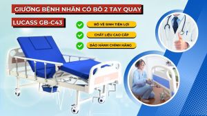 Giường Bệnh 3 Tay quay Lucass GB-C43 Có Bô Vệ Sinh